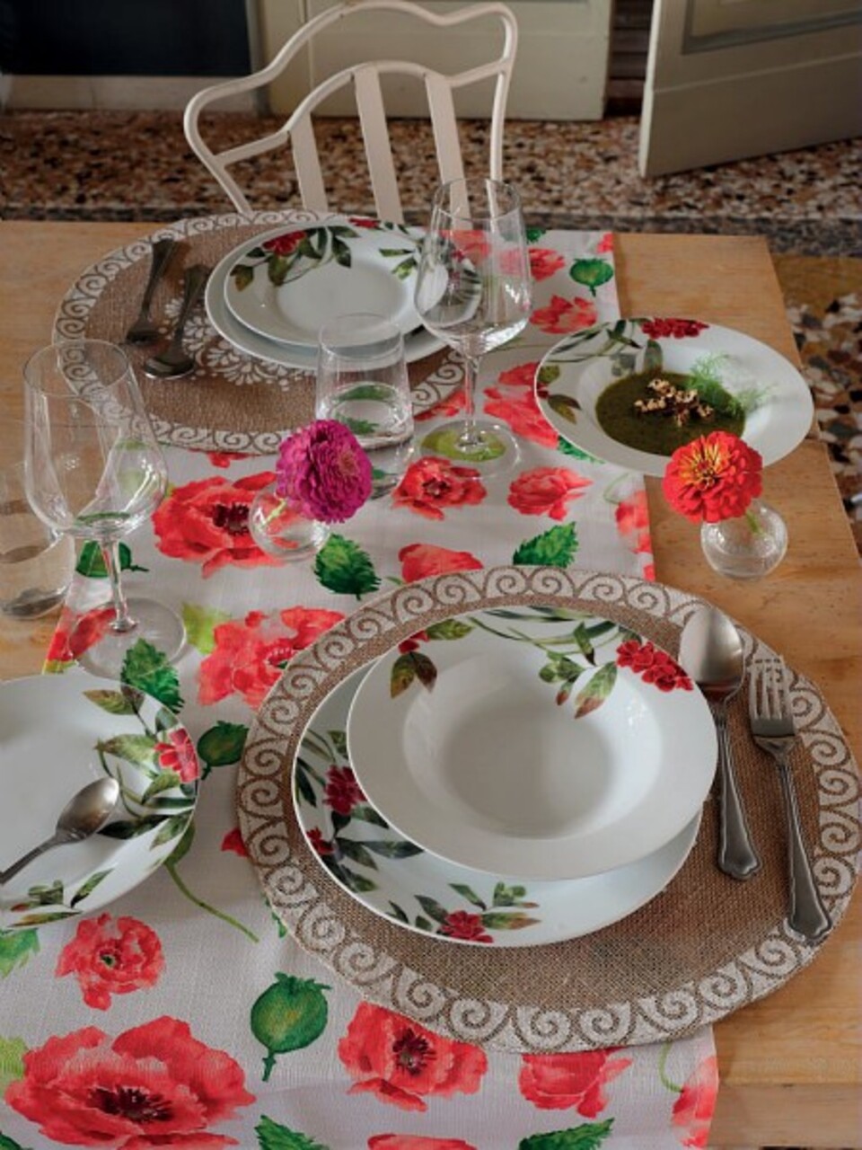 Serviciu de masa 12 piese,  Tognana, Olimpia Daphne, portelan, multicolor - imagine 3